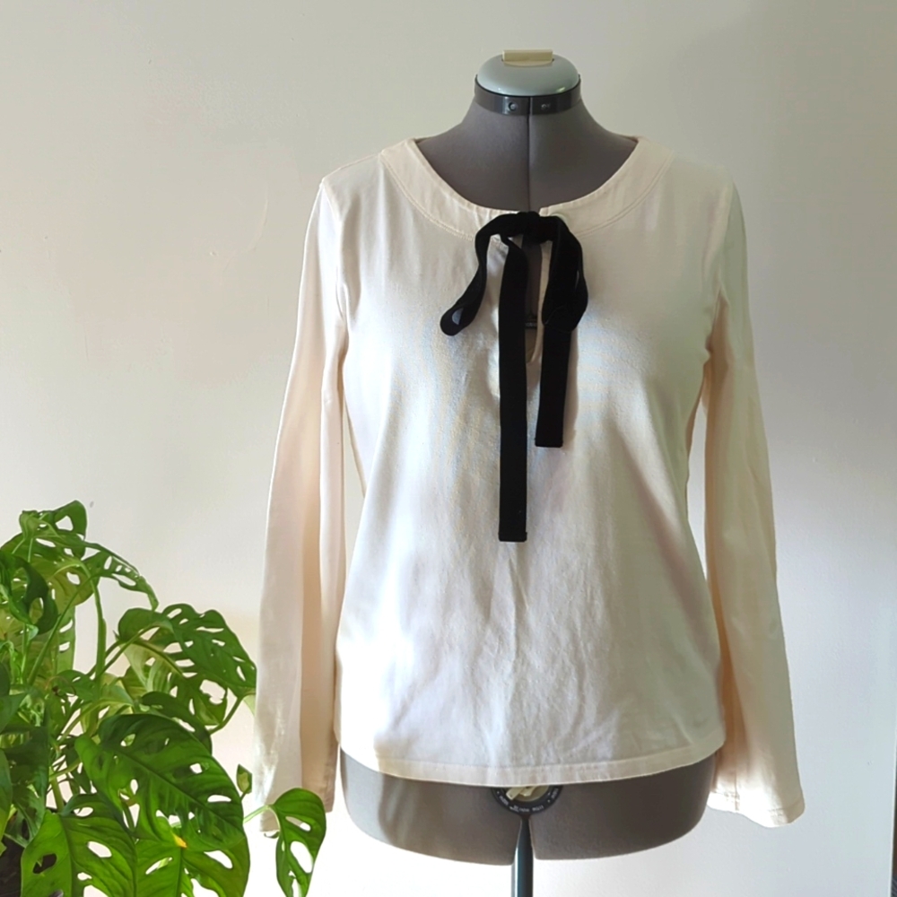 J. Crew Velvet Bow Tie Top